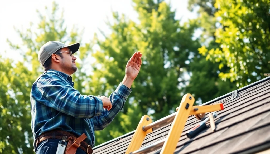 Inspecting roof repair Vancouver Wa with professional roofer checking for damage.