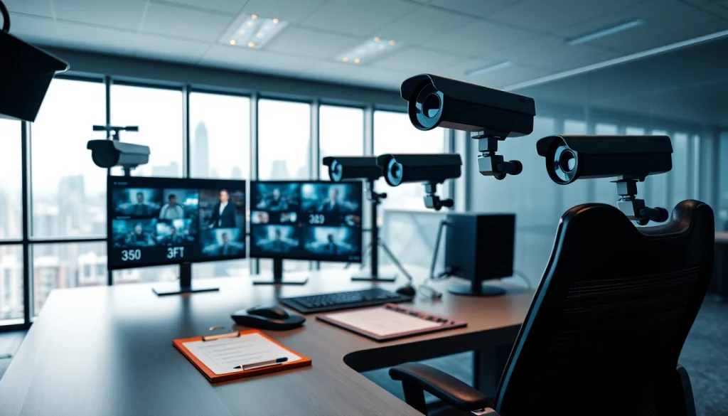 CCTV & Remote Monitoring Coventry with a professional surveillance setup in a modern office.
