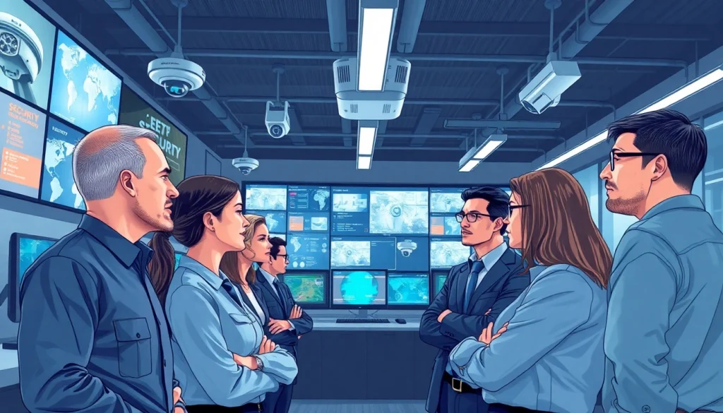 Security Company Gloucester professionals working diligently in a high-tech control room.