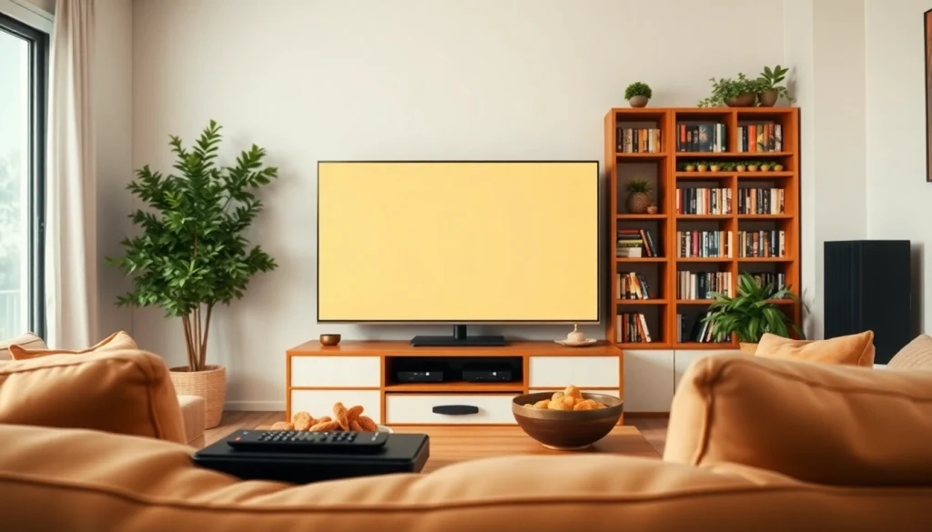 Regarder Code iptv sur une télévision intelligente dans un salon accueillant.