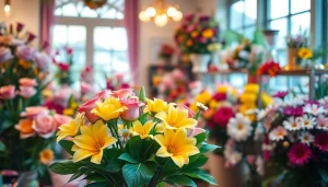 Beautiful display of flower arrangements for Flower Delivery Doreen in a charming florist shop.