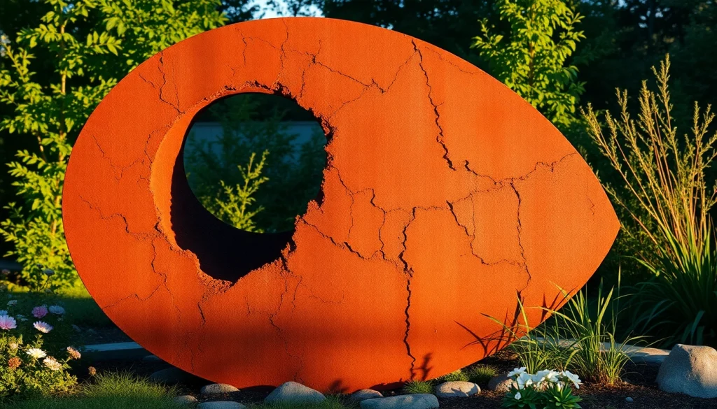 Artistic representation of Acier corten sculpture highlighting its unique textures.
