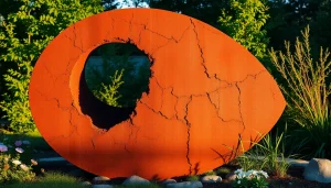 Artistic representation of Acier corten sculpture highlighting its unique textures.
