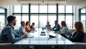 Engage with dynamic business discussions at https://inbusinessphx.com, showcasing collaboration in a modern office.
