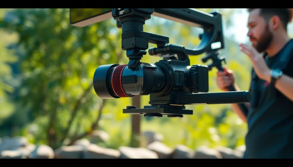 Utilizing a Camera Stabilizer to capture smooth footage outdoors in natural light.
