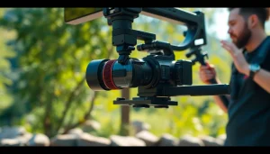Utilizing a Camera Stabilizer to capture smooth footage outdoors in natural light.