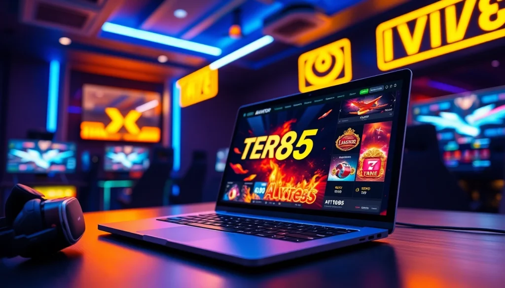 Engaging Aviator Fire85 gaming setup with vibrant visuals and modern technology.