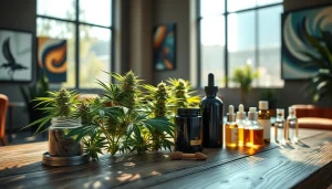 Highlighting premium cannabis products to buy cannabis online, the elegant setup invites exploration.