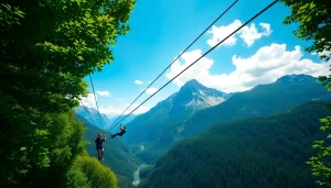 Ekstremen Bovec zipline nad slikovito dolino Učja, ki nudi nepozabno izkušnjo.