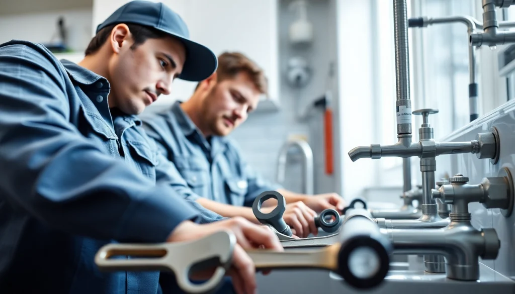 Skilled plumbers wake forest repairing a residential plumbing system with precision and care.