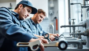 Skilled plumbers wake forest repairing a residential plumbing system with precision and care.