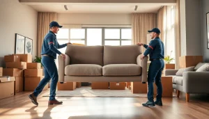 Moving professionals demonstrating best movers nyc services by efficiently rearranging furniture.