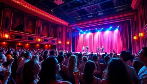 Excited audience enjoying a matinee vegas show in a vibrant Las Vegas theater.