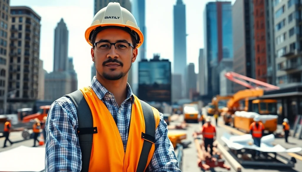 New York Construction Manager overseeing construction projects in a vibrant NYC environment.