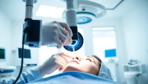 Evaluating lasik turkey price with a modern eye surgery setup and professional surgeon.