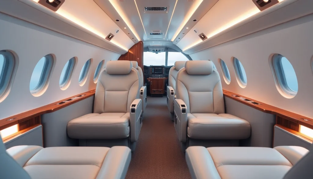 Elevate your experience with exquisite interiors for the Aerospace Sector featuring luxury seating and modern design.