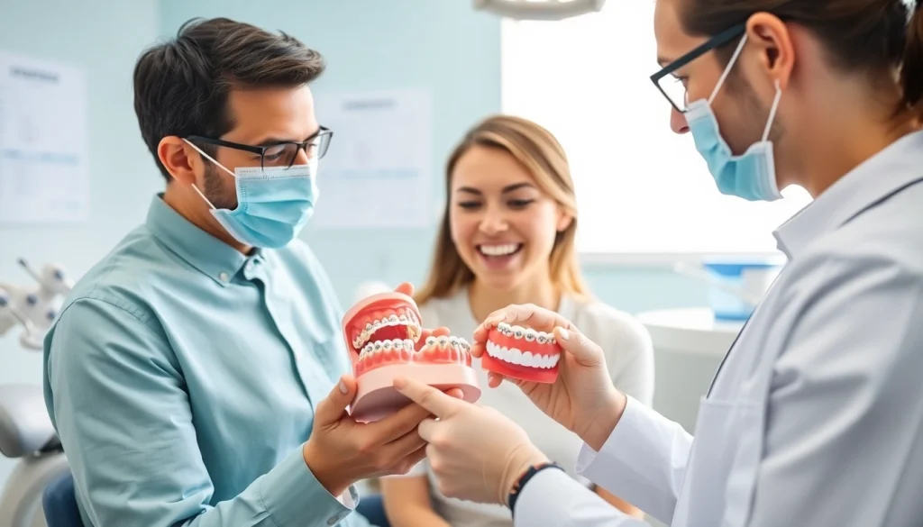 Assessing braces cost Myrtle Beach with a professional orthodontist in a modern clinic setting.