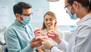 Assessing braces cost Myrtle Beach with a professional orthodontist in a modern clinic setting.