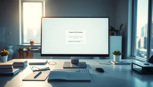 Generate a temporary email quickly with a secure interface in a professional workspace.